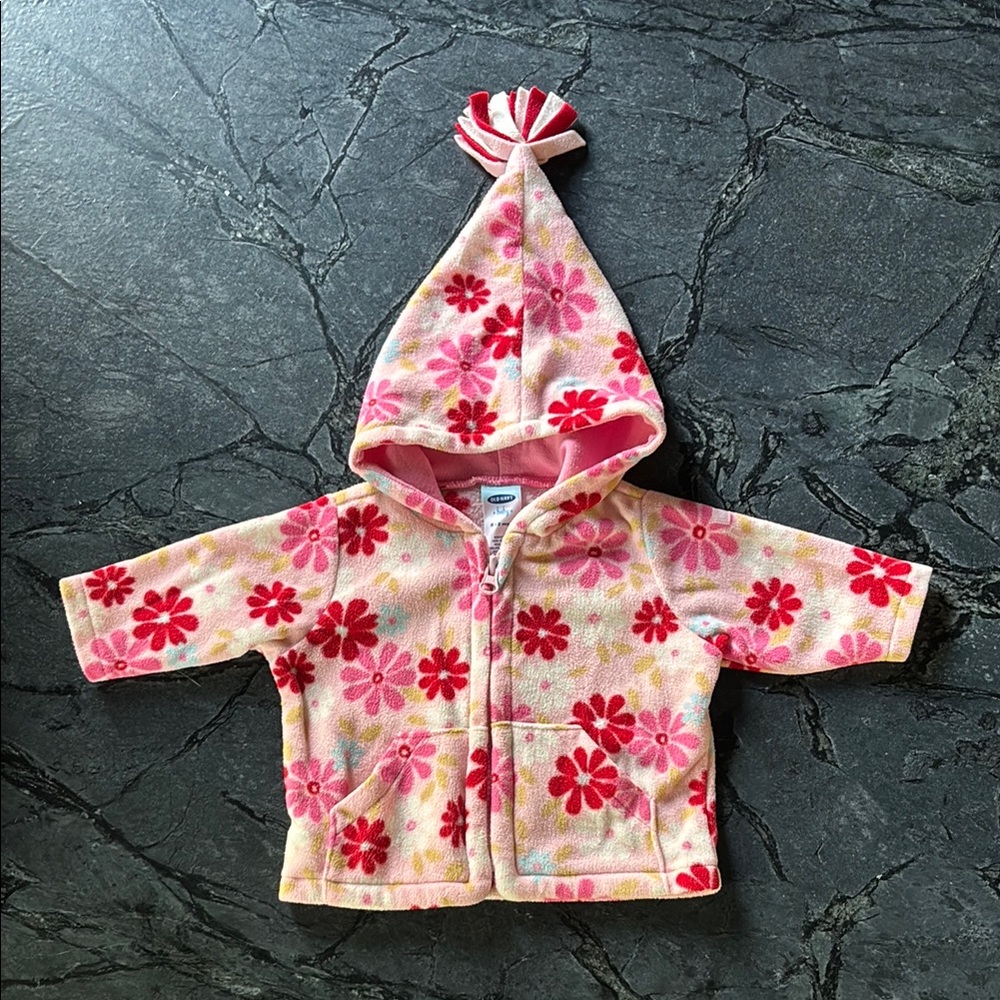 Pink Floral Baby Hoodie
